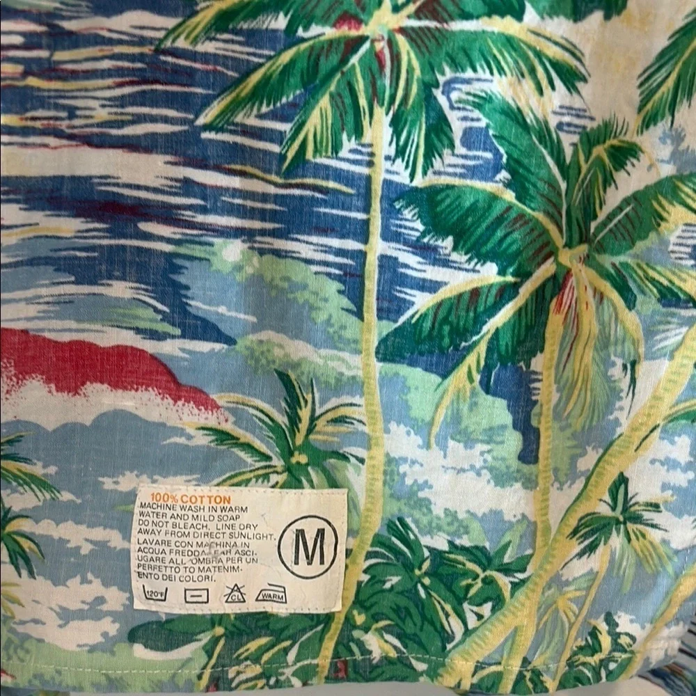 Vintage Tropical Print Men's button up Shirt 100% cotton